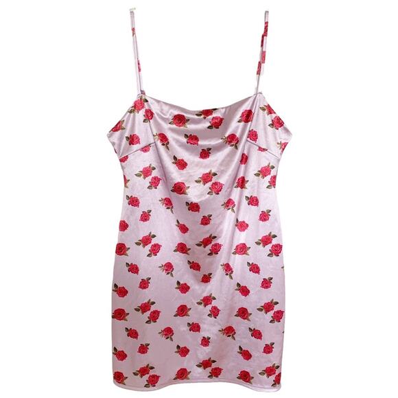 Urban Outfitters Dresses & Skirts - Urban Outfitters Lavender Rose Printed Satin Mini Dress X Large